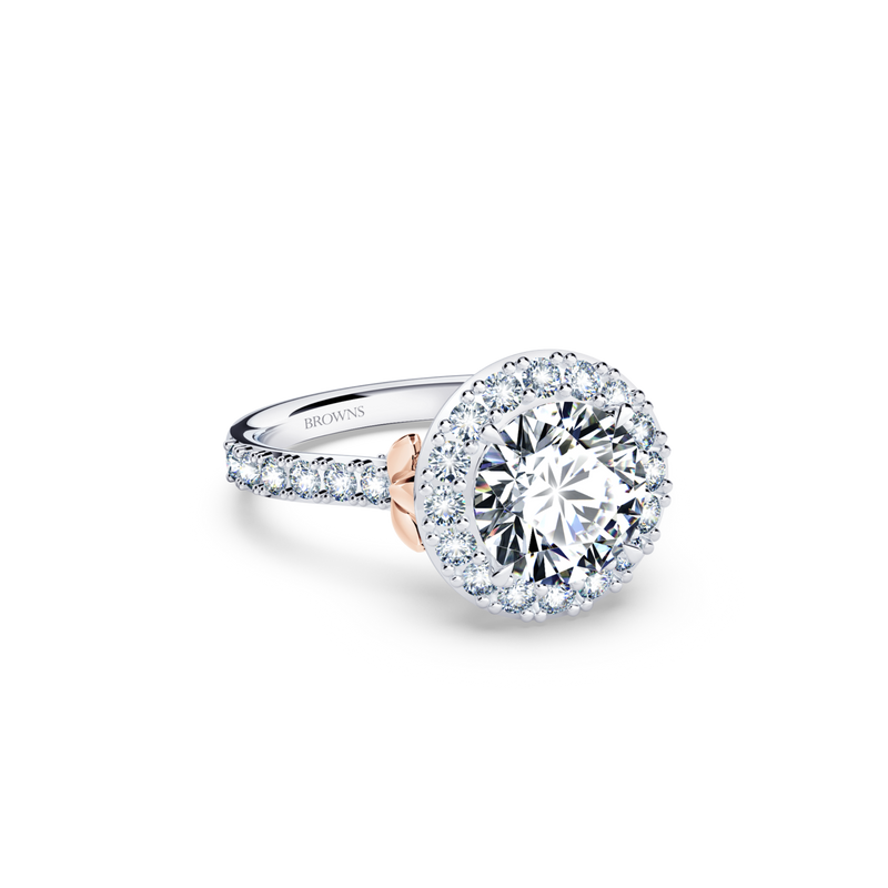 Angel Halo Round Brilliant Diamond Ring