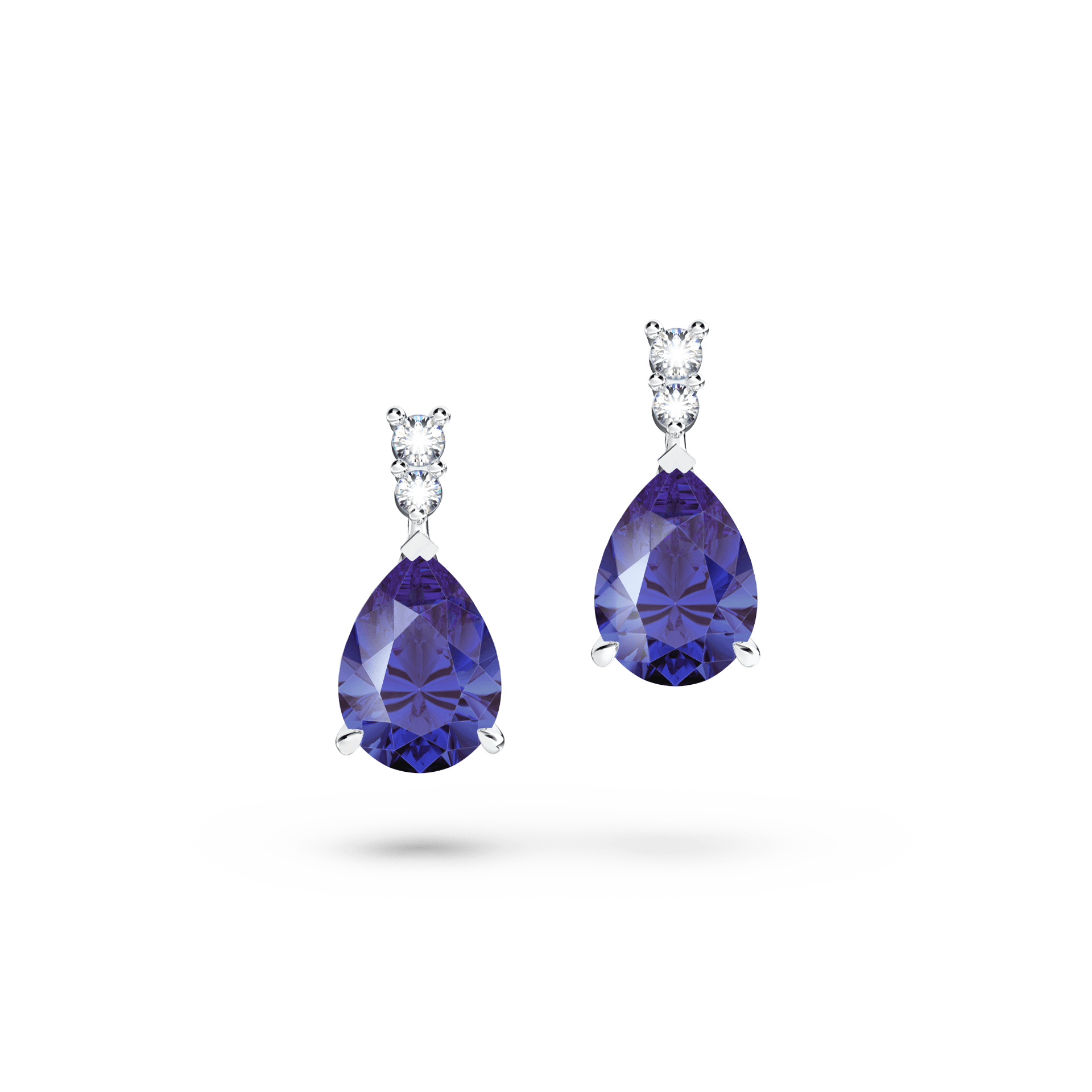 Royal Tanzanite and Diamond Earrings