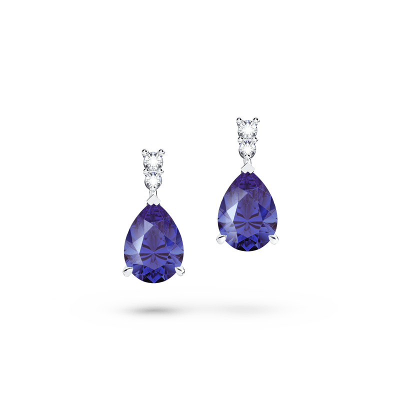 Royal Tanzanite and Diamond Earrings