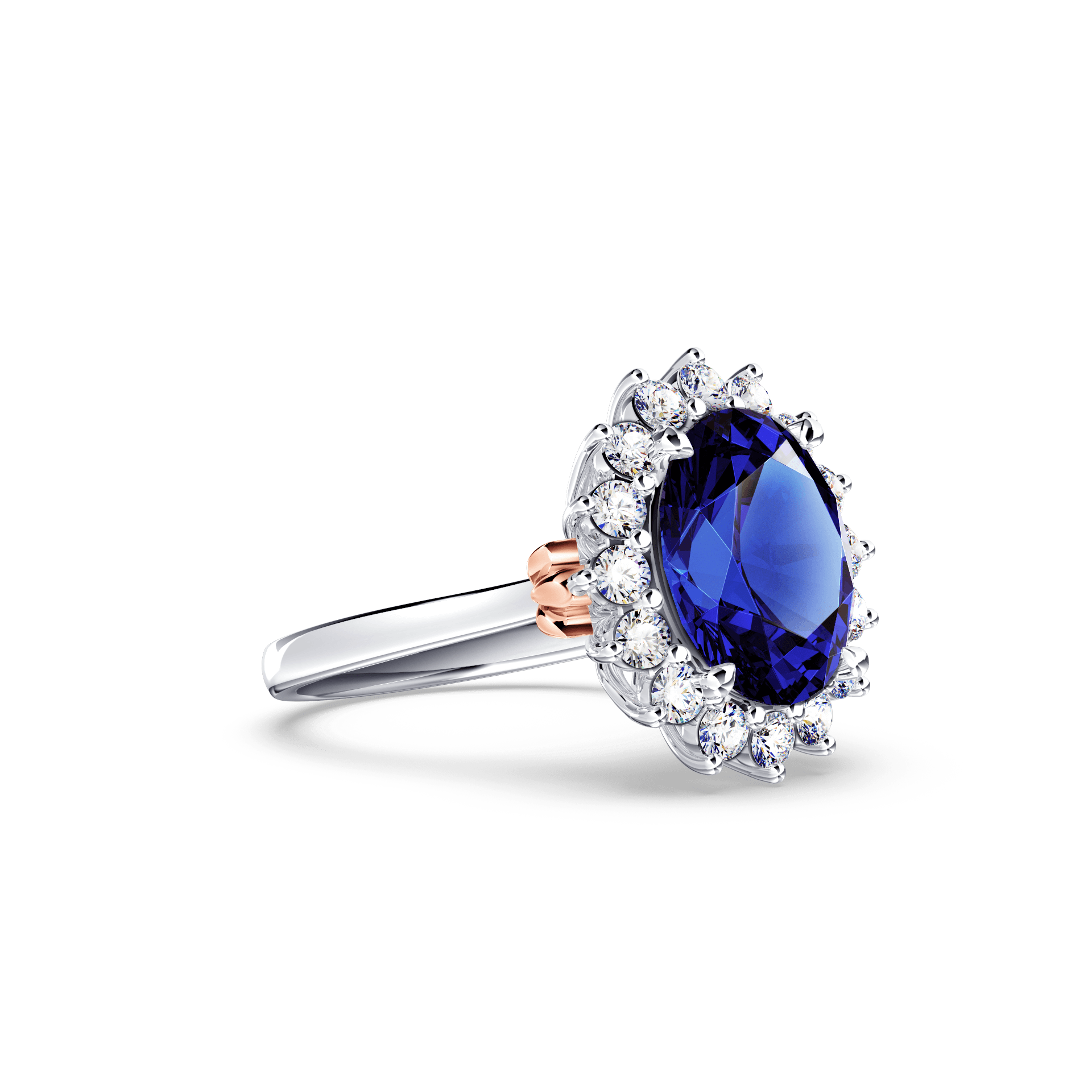 Royal Tanzanite and Diamond Cluster Ring - Medium