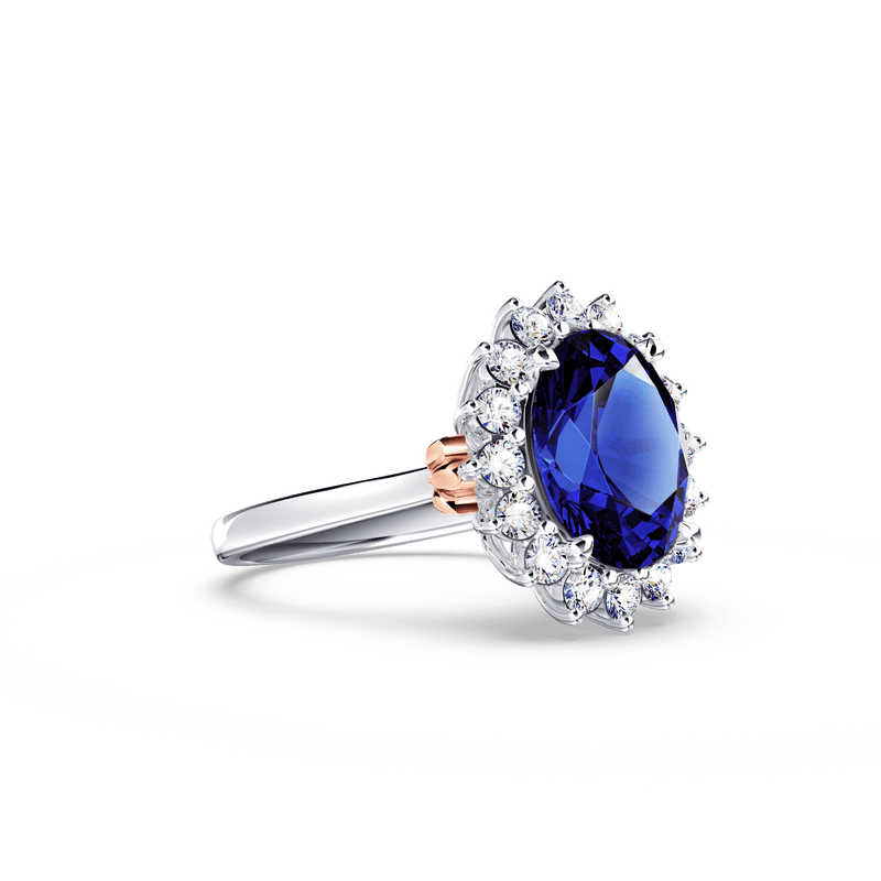 Royal Tanzanite and Diamond Cluster Ring - Medium