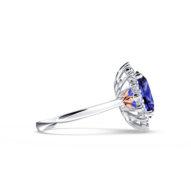 Royal Tanzanite and Diamond Cluster Ring - Medium