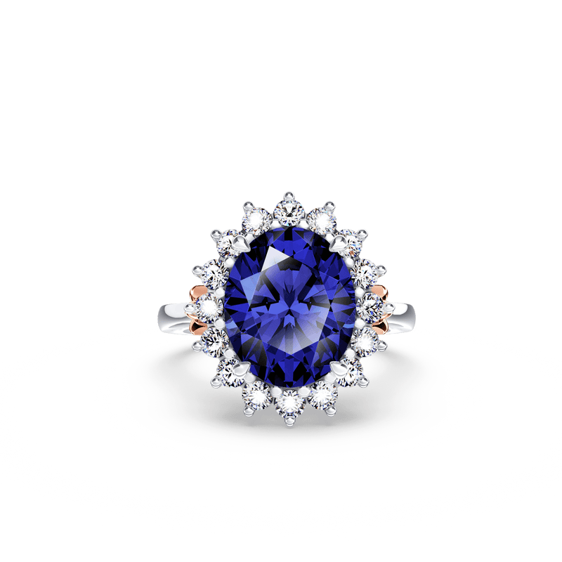 Royal Tanzanite and Diamond Cluster Ring - Medium