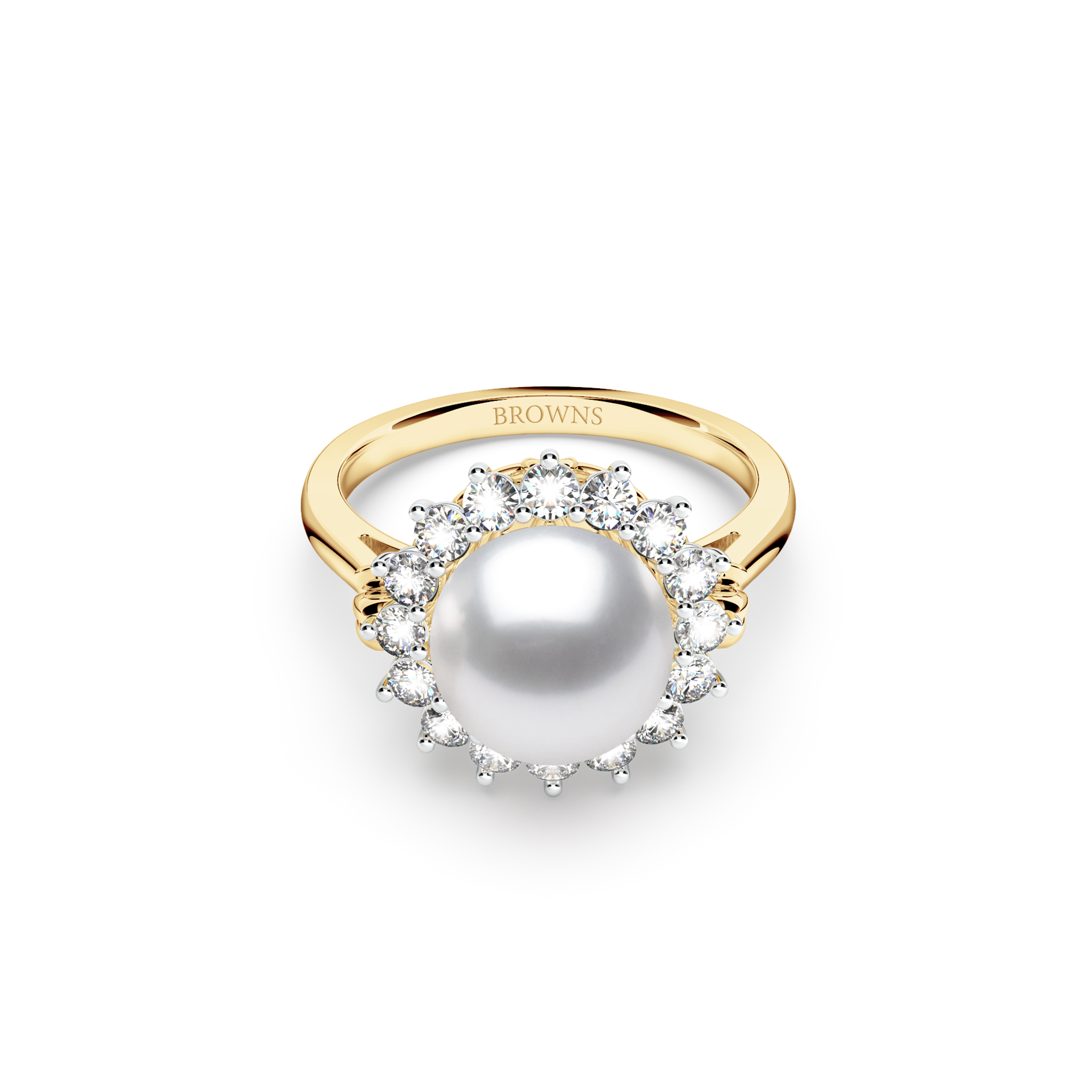 Pearl and Diamond Cluster Ring