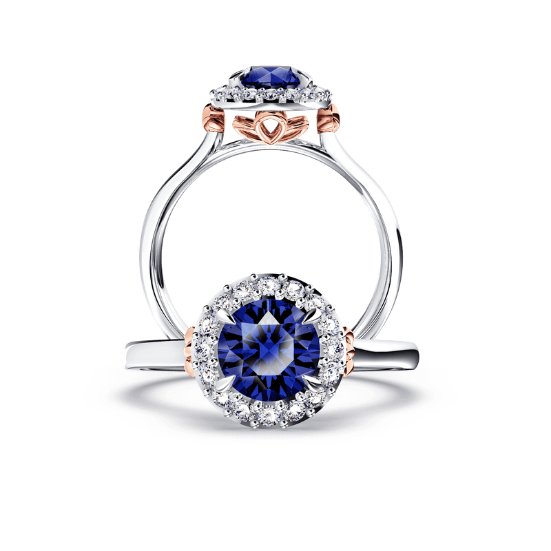 Royal Tanzanite and Diamond Halo Ring
