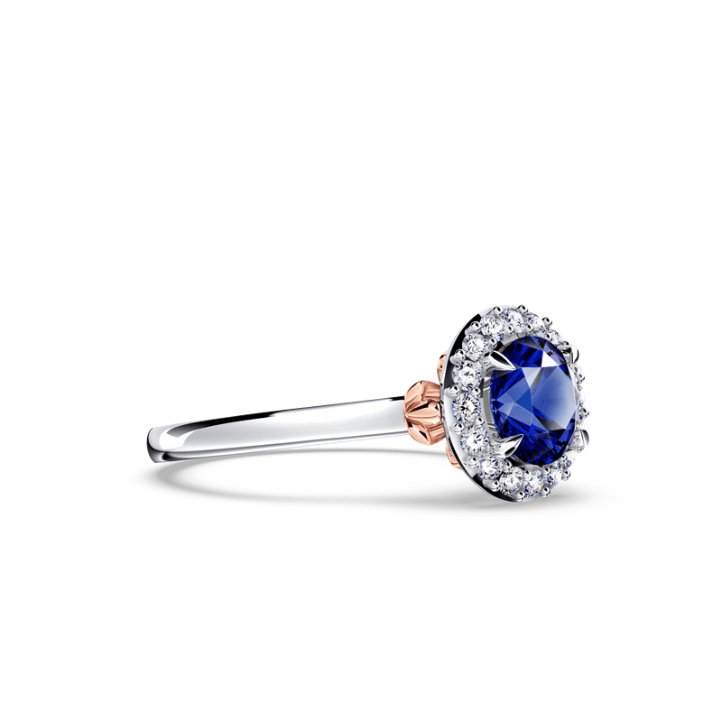 Royal Tanzanite and Diamond Halo Ring