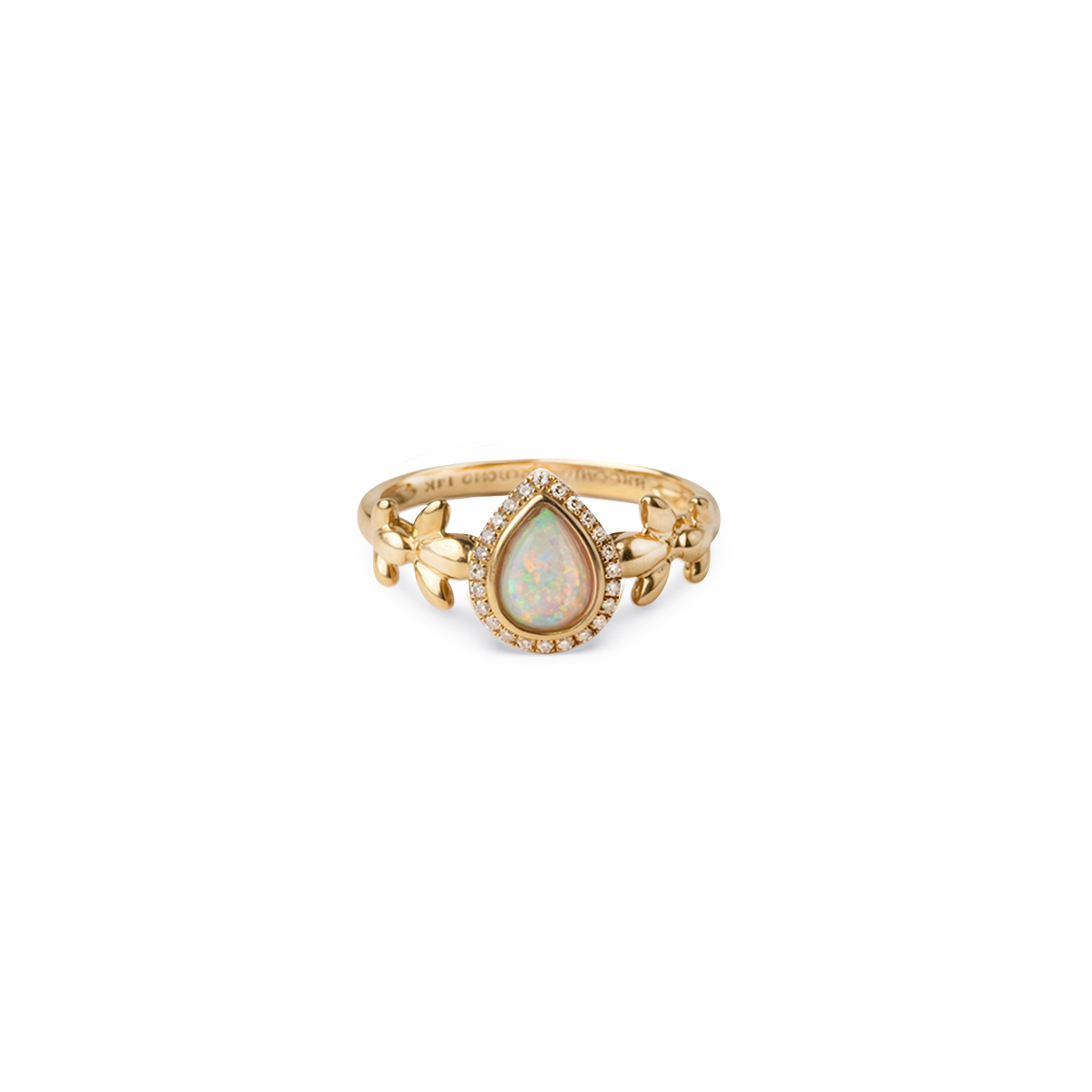 My First Angel Opal and Diamond Halo Ring