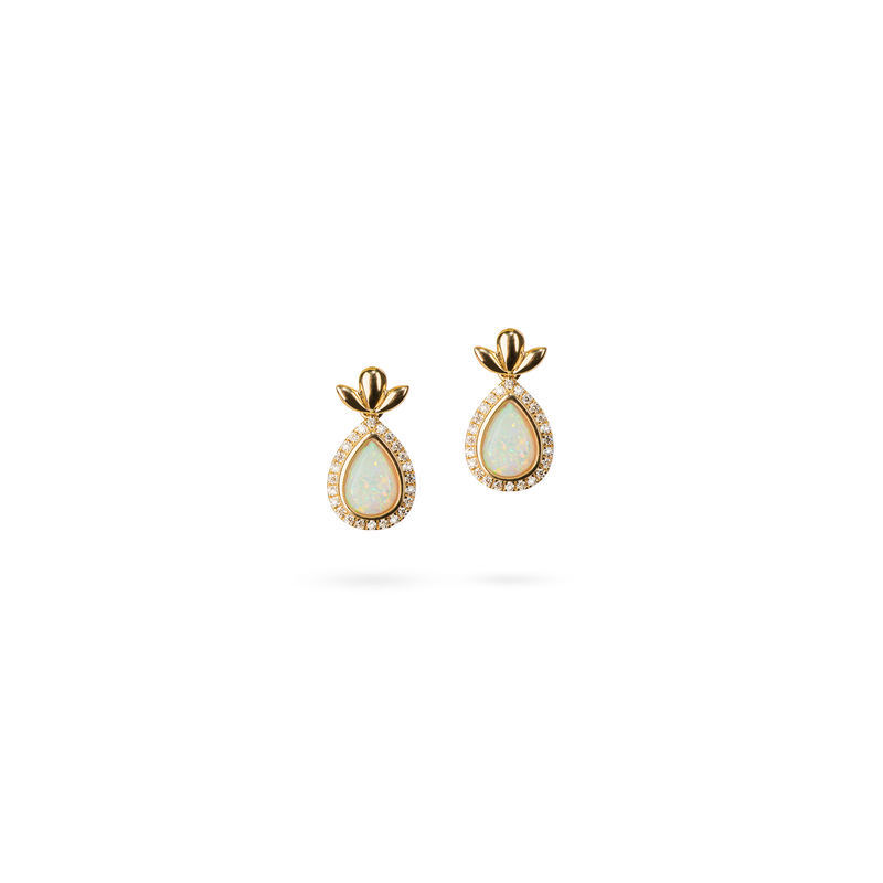 Original Angel Opal and Diamond Halo Earrings