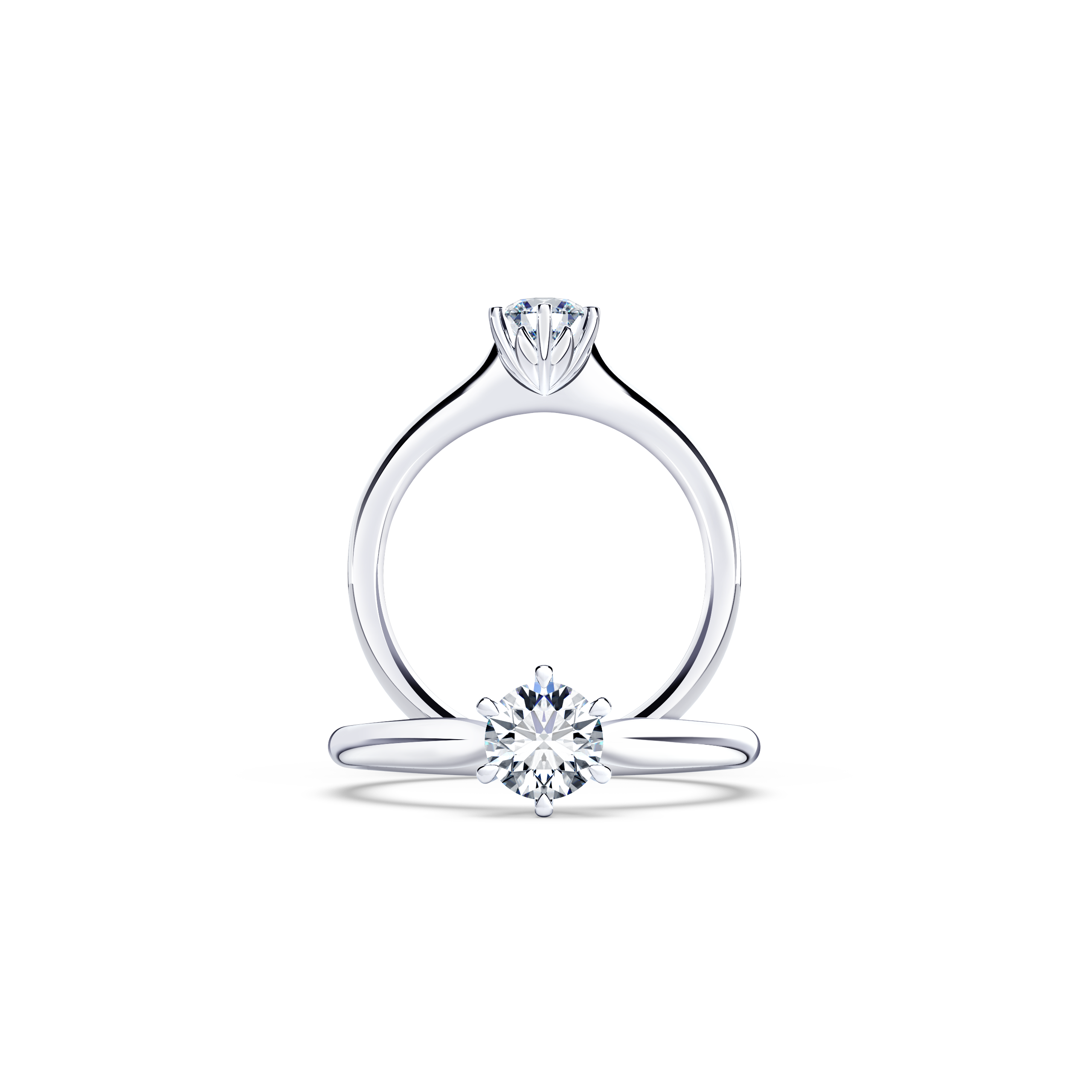 Protea Solitaire Round Brilliant Diamond Ring
