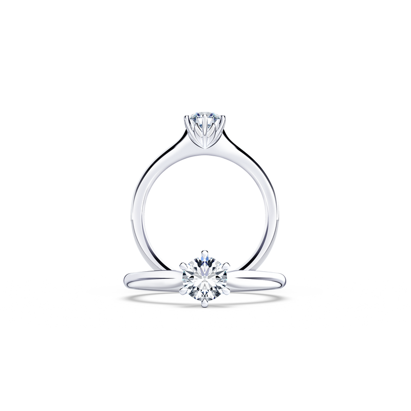 Protea Solitaire Round Brilliant Diamond Ring