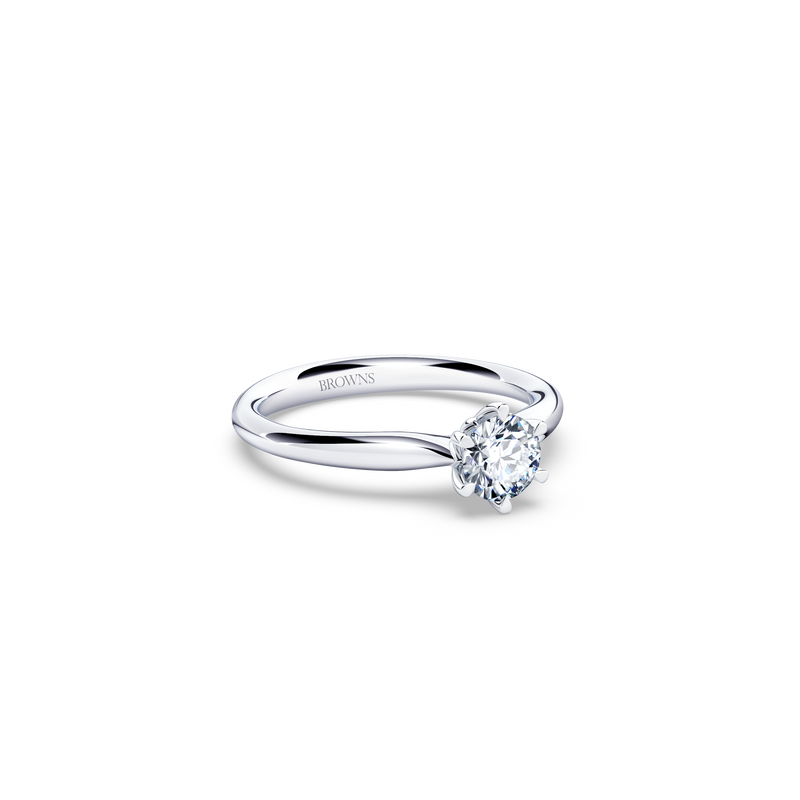 Protea Solitaire Round Brilliant Diamond Ring