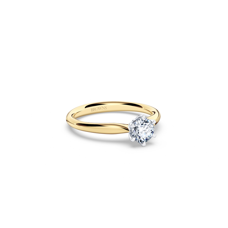 Protea Solitaire Round Brilliant Diamond Ring