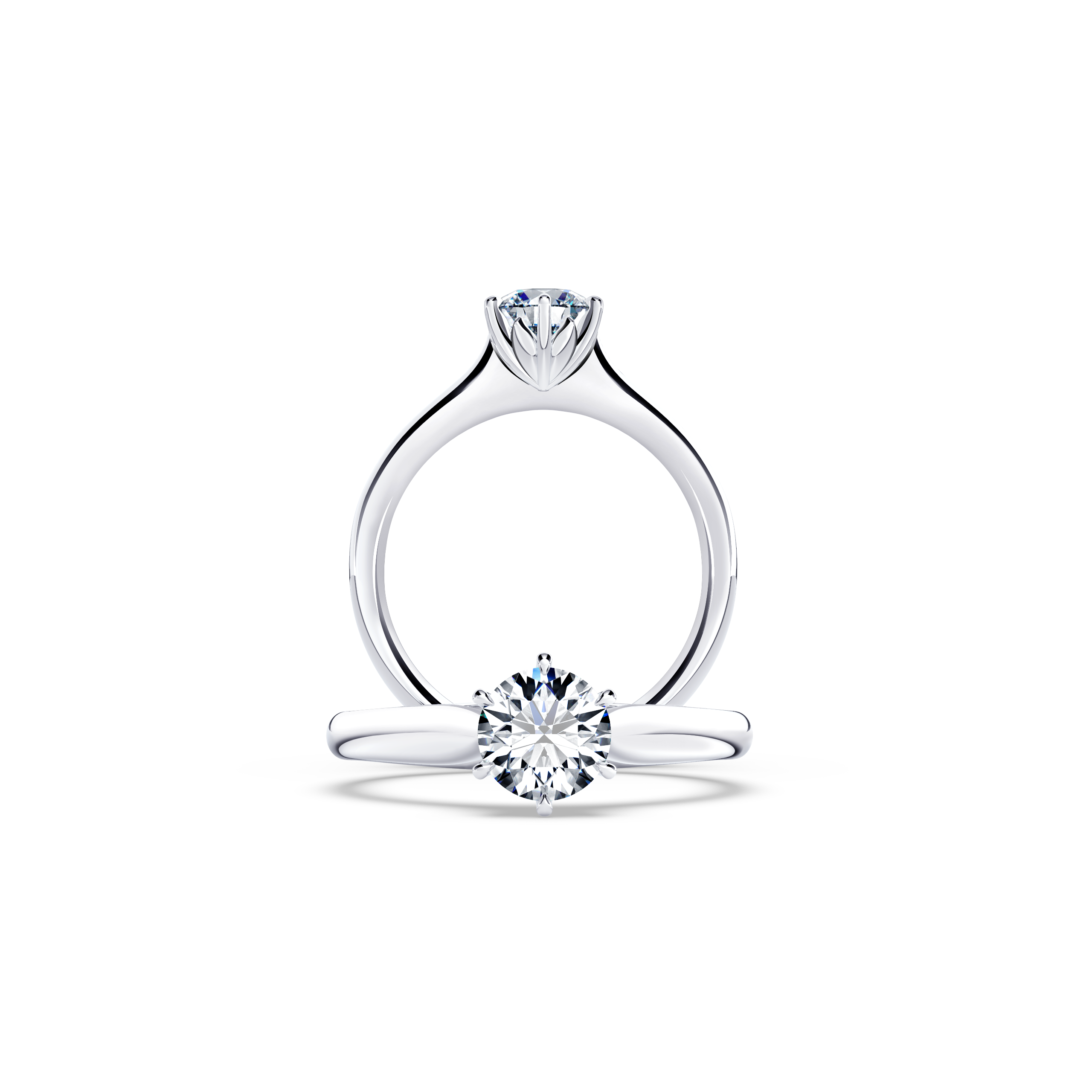 Protea Solitaire Round Brilliant Diamond Ring