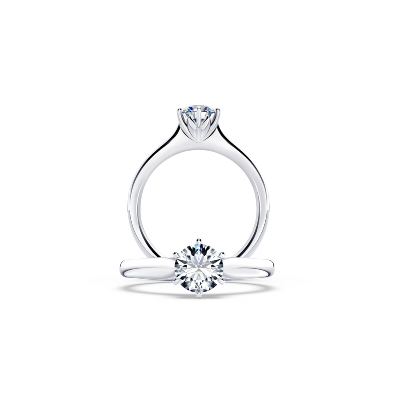 Protea Solitaire Round Brilliant Diamond Ring