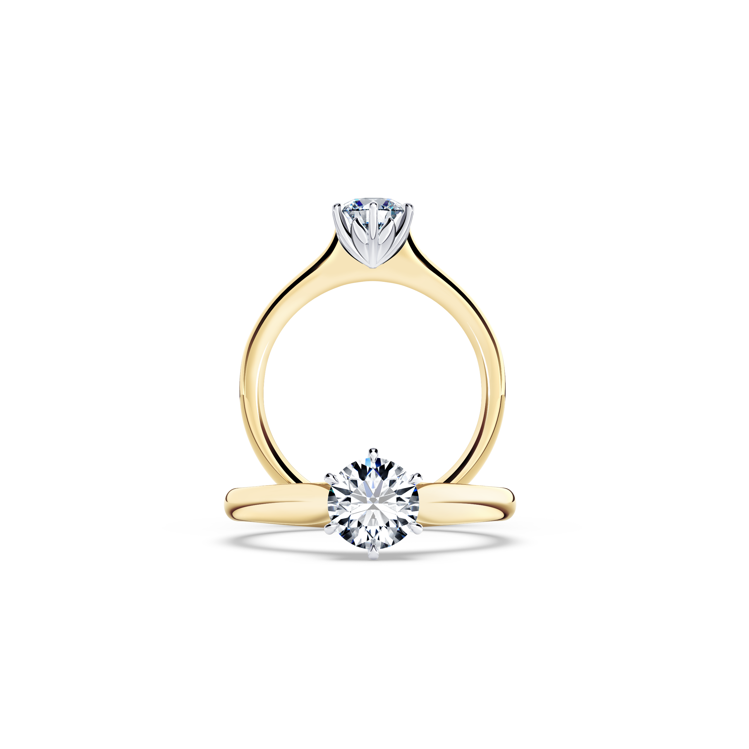 Protea Solitaire Round Brilliant Diamond Ring