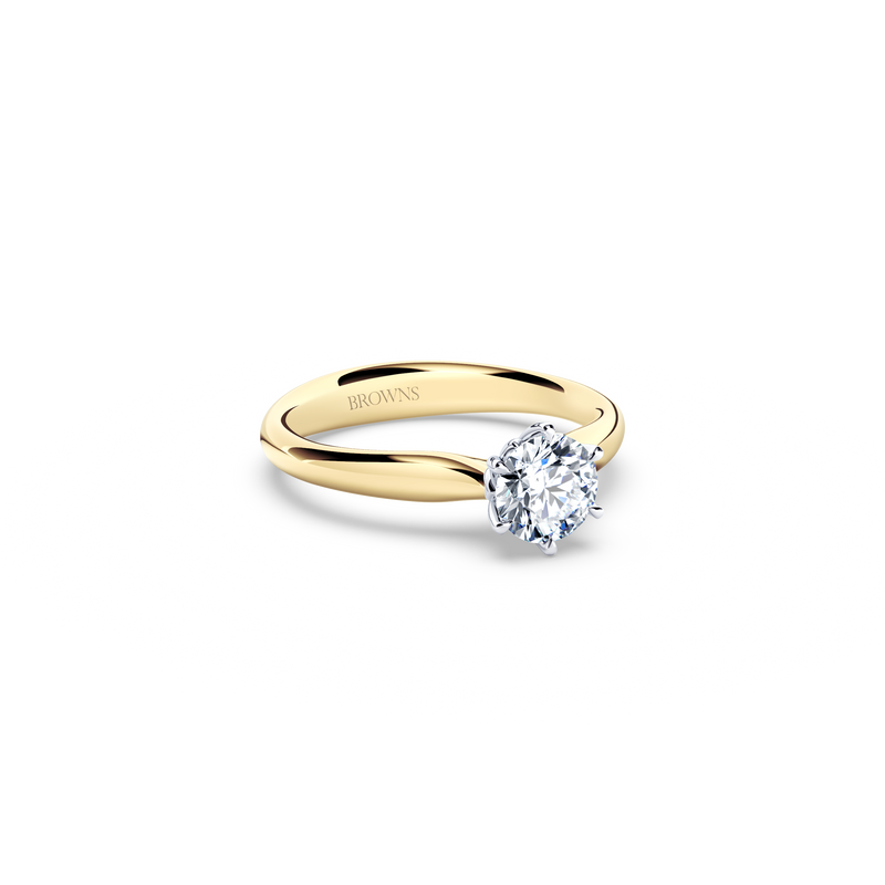 Protea Solitaire Round Brilliant Diamond Ring