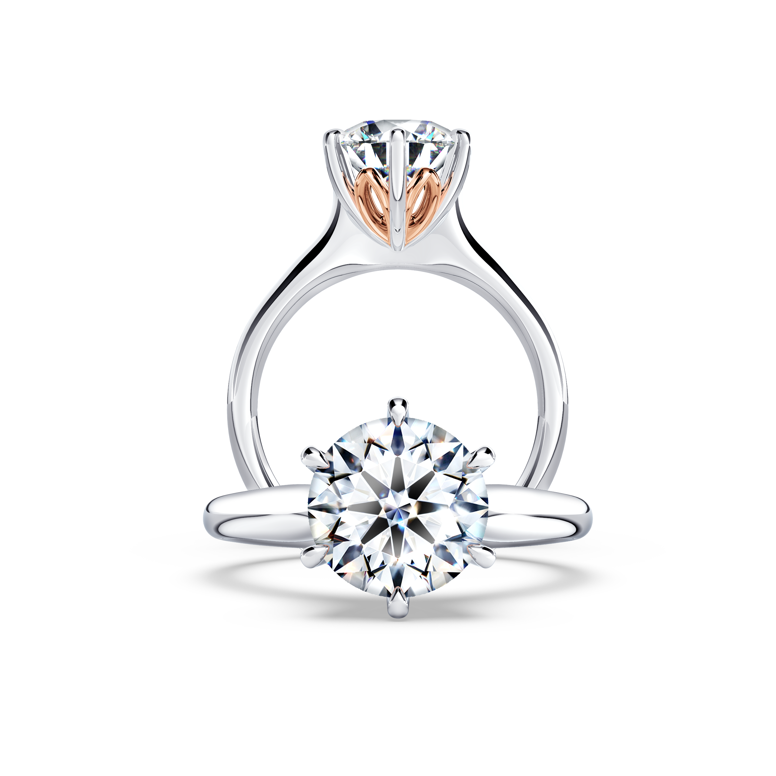 Protea Solitaire Round Brilliant Diamond Engagement Ring | Platinum ...