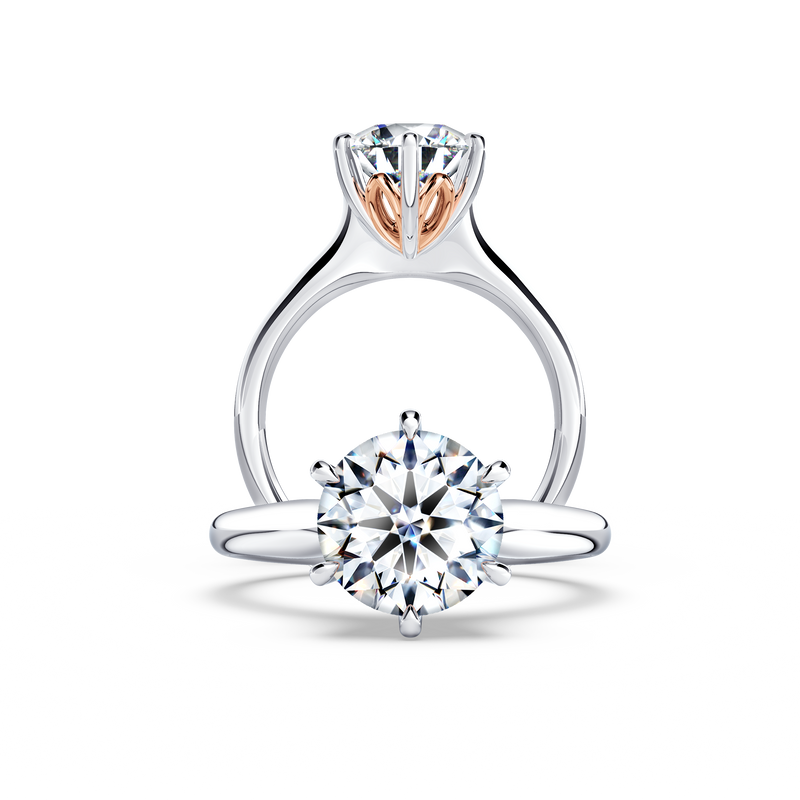 Protea Solitaire Round Brilliant Diamond Ring