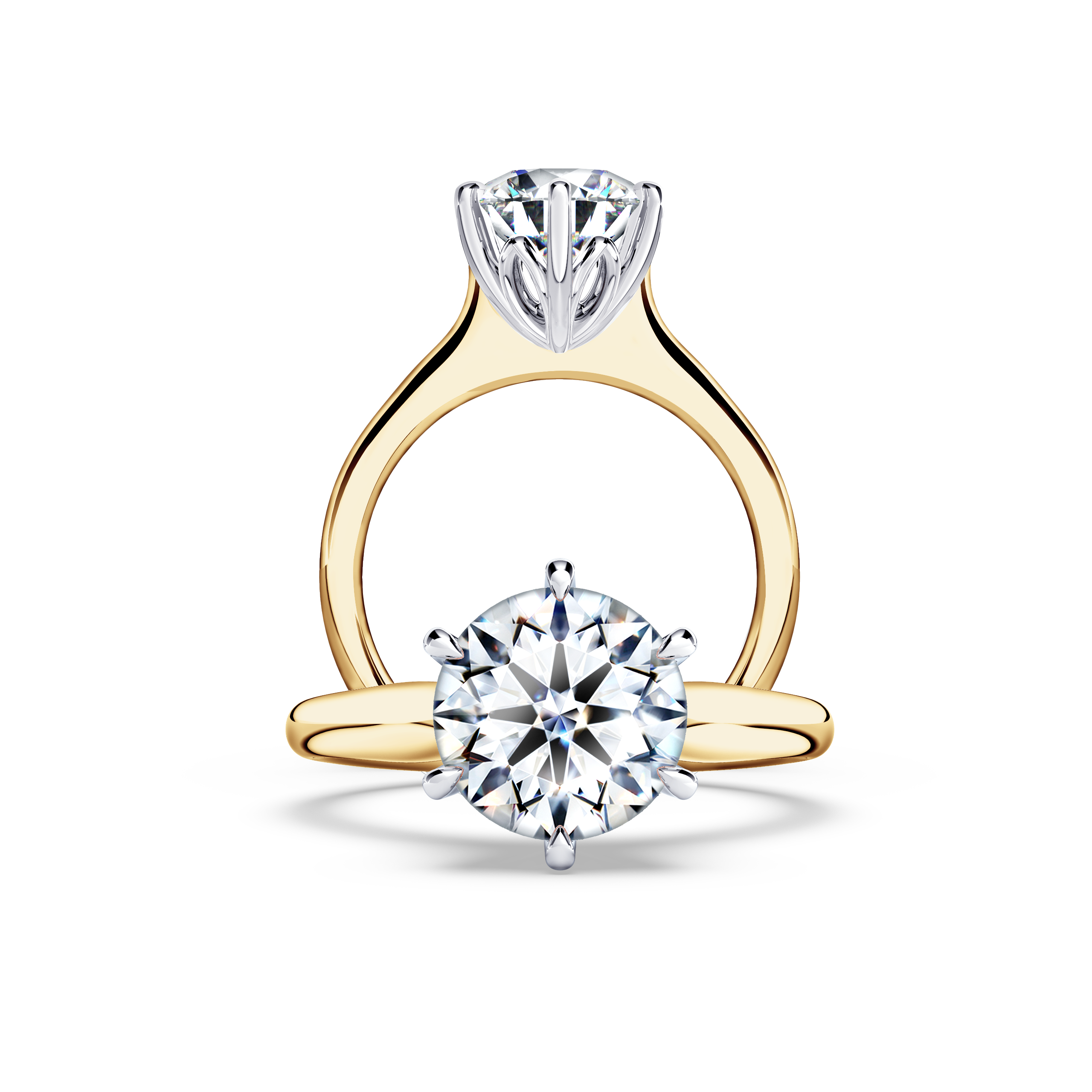 Protea Solitaire Round Brilliant Diamond Ring