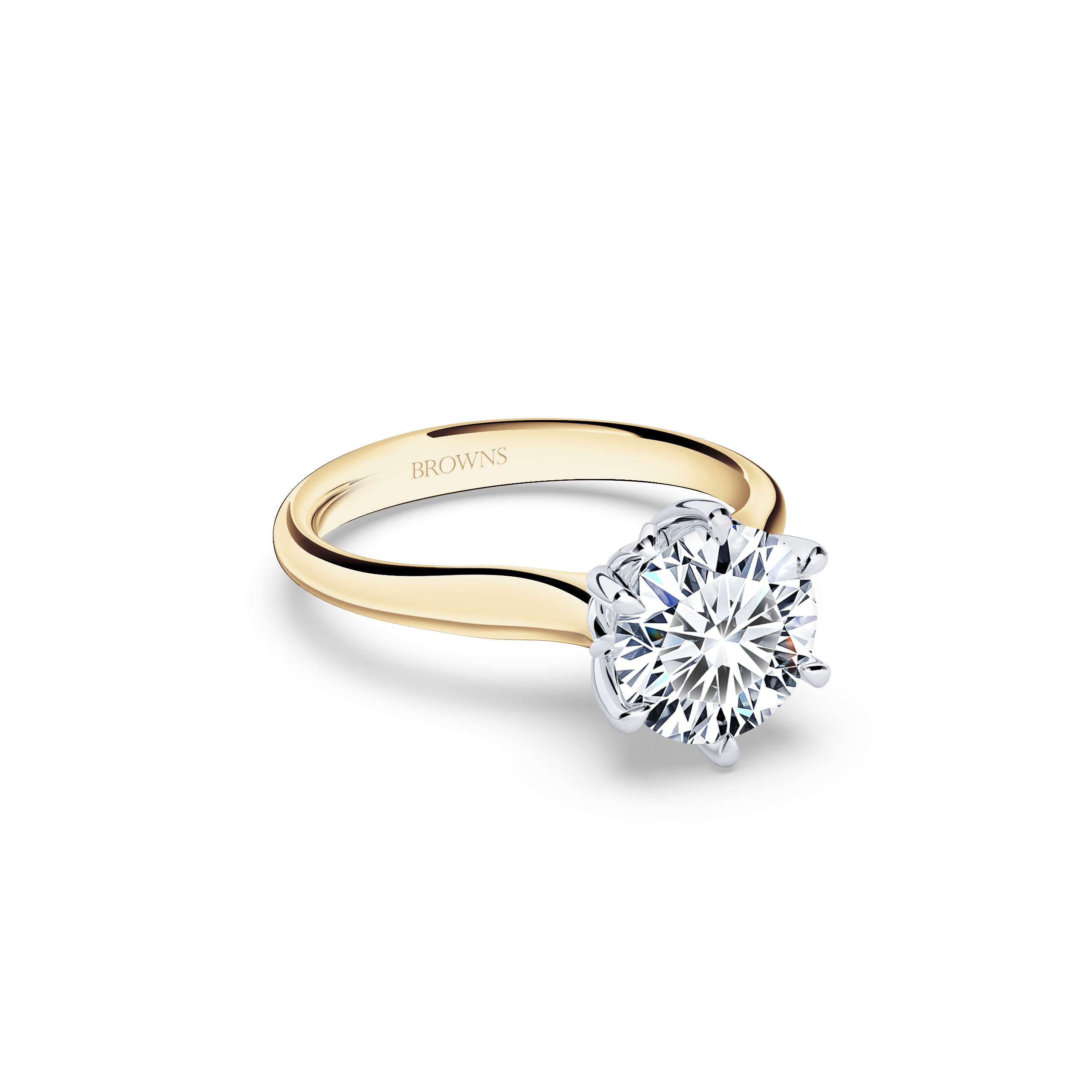 Protea Solitaire Round Brilliant Diamond Ring