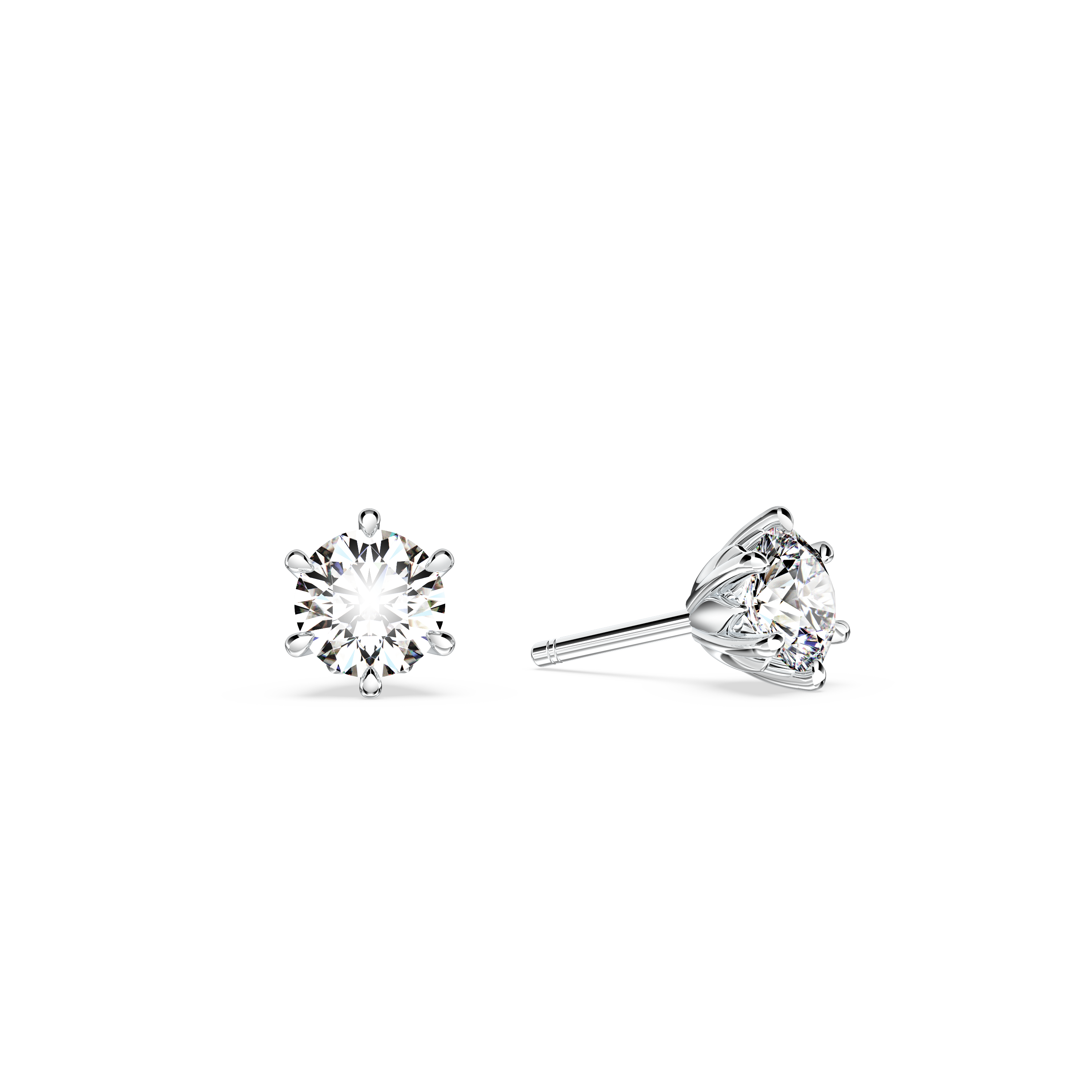 Protea Diamond Solitaire Stud Earrings