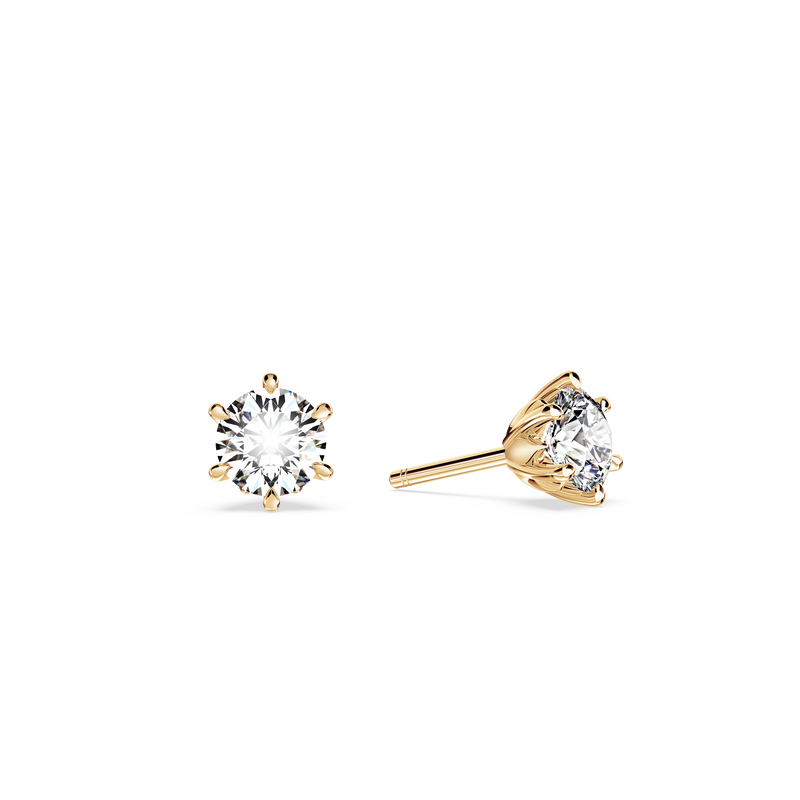 Protea Diamond Solitaire Stud Earrings