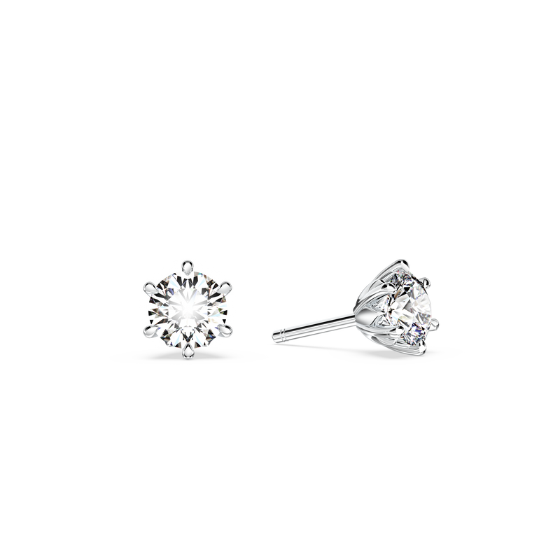 Protea Diamond Solitaire Stud Earrings
