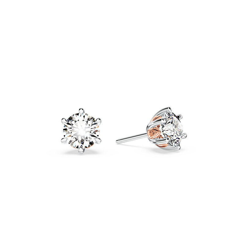 Protea Diamond Solitaire Stud Earrings
