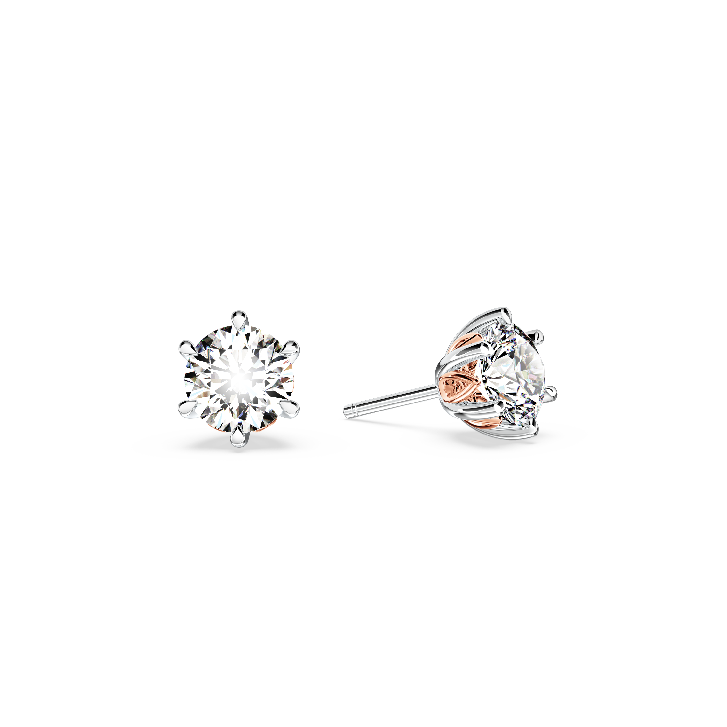 Protea Diamond Solitaire Stud Earrings