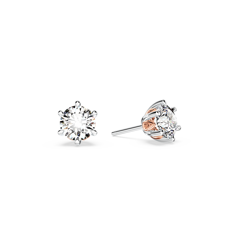 Protea Diamond Solitaire Stud Earrings