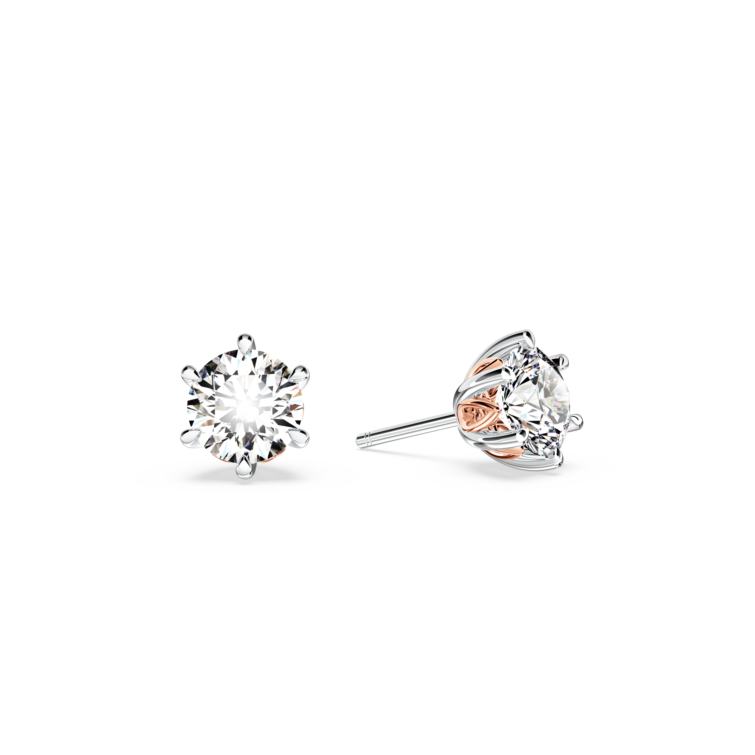 Protea Diamond Solitaire Stud Earrings