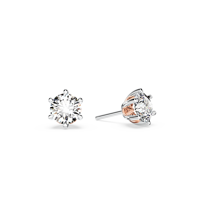 Protea Diamond Solitaire Stud Earrings