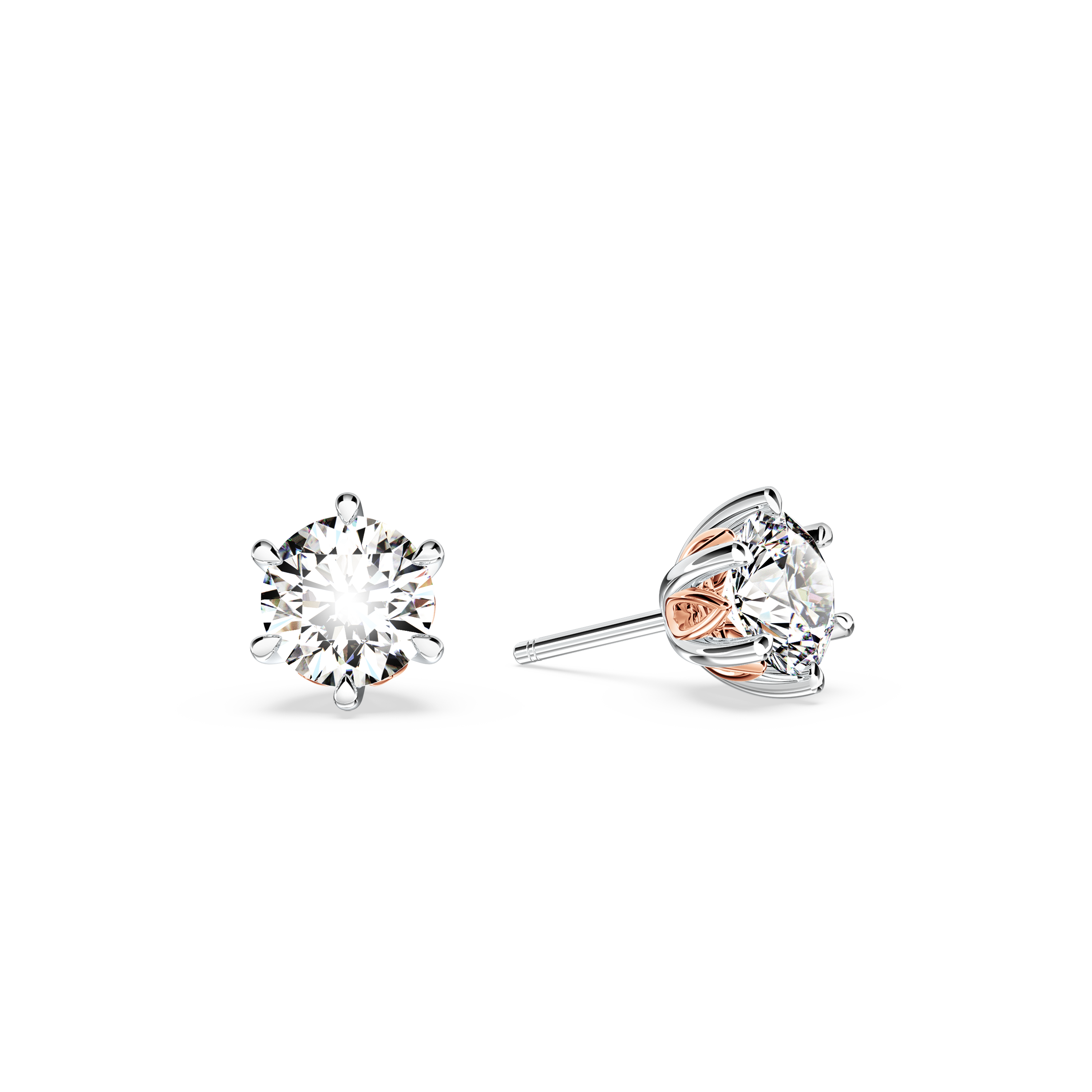 Protea Diamond Solitaire Stud Earrings