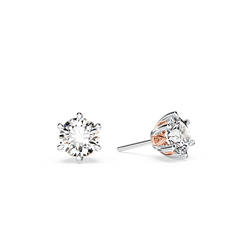 Protea Diamond Solitaire Stud Earrings