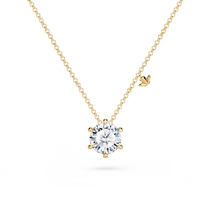 Protea Diamond Solitaire Necklace - Medium