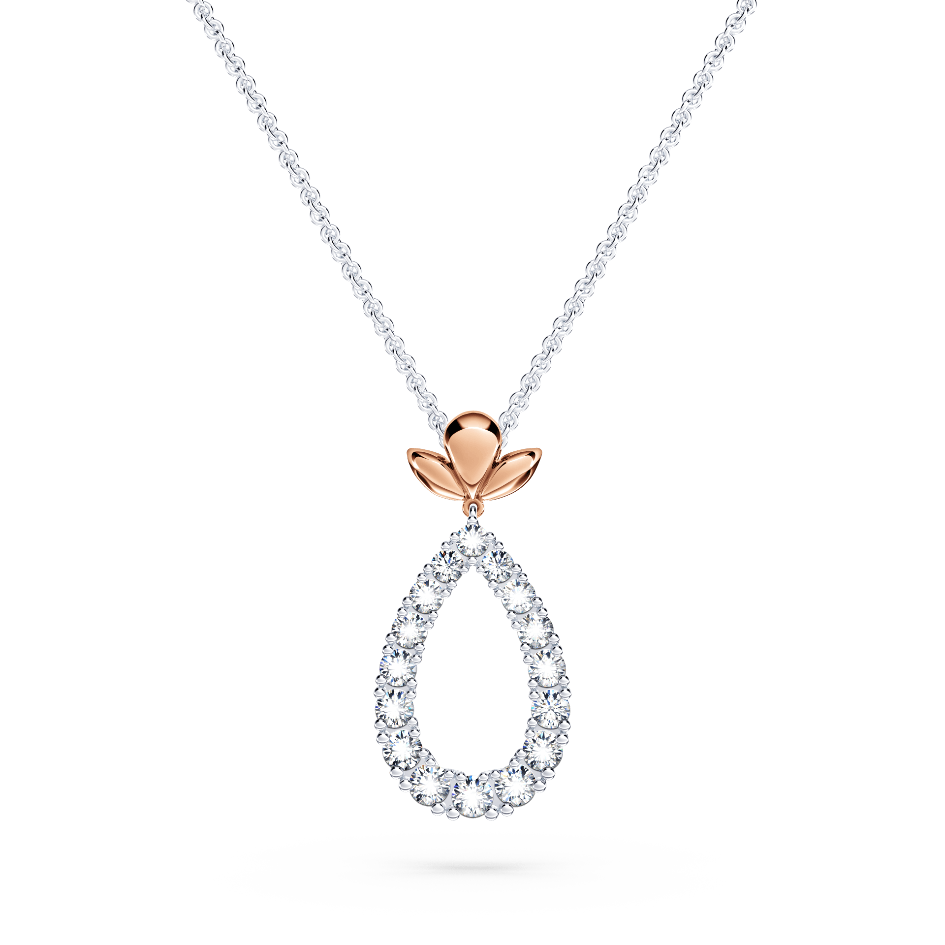Contemporary Angel Halo Diamond Necklace - Large