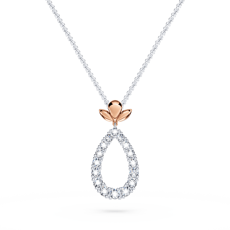 Contemporary Angel Halo Diamond Necklace - Large