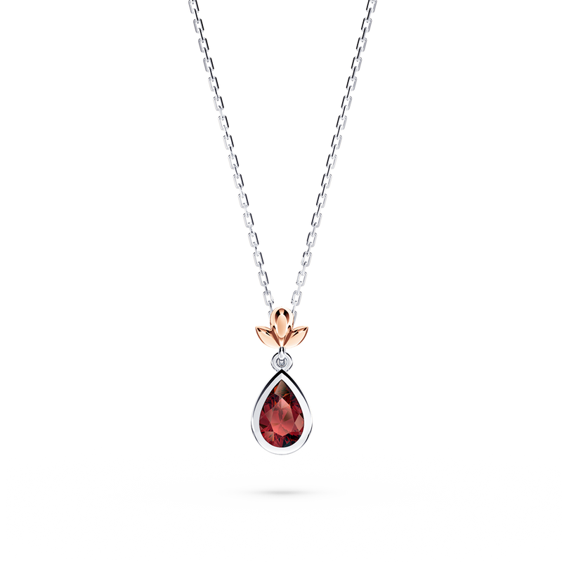 My First Angel Garnet Necklace