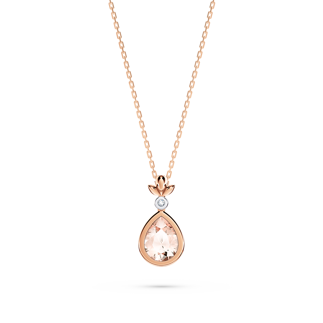My First Angel Morganite and Diamond Necklace