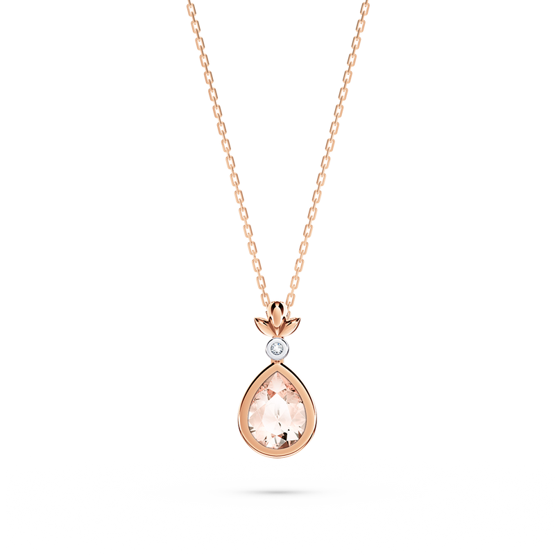 My First Angel Morganite and Diamond Necklace