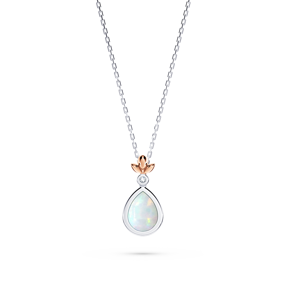 My First Angel Opal and Diamond Necklace