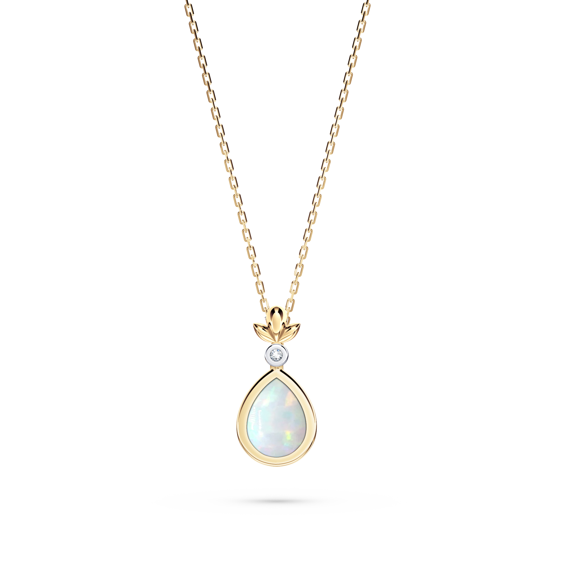 My First Angel Opal and Diamond Necklace