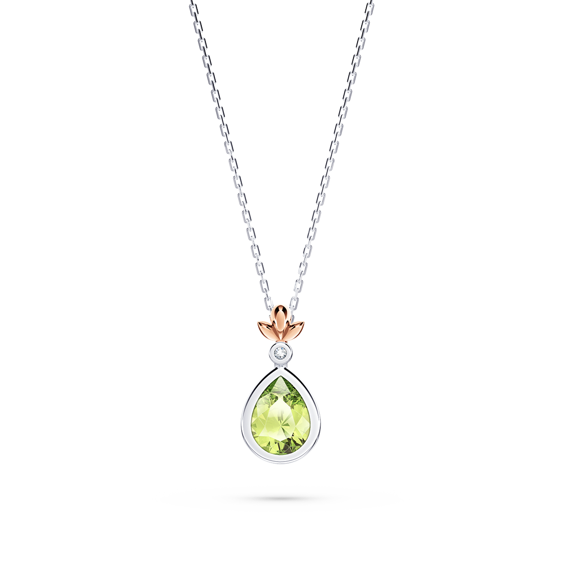My First Angel Peridot and Diamond Necklace