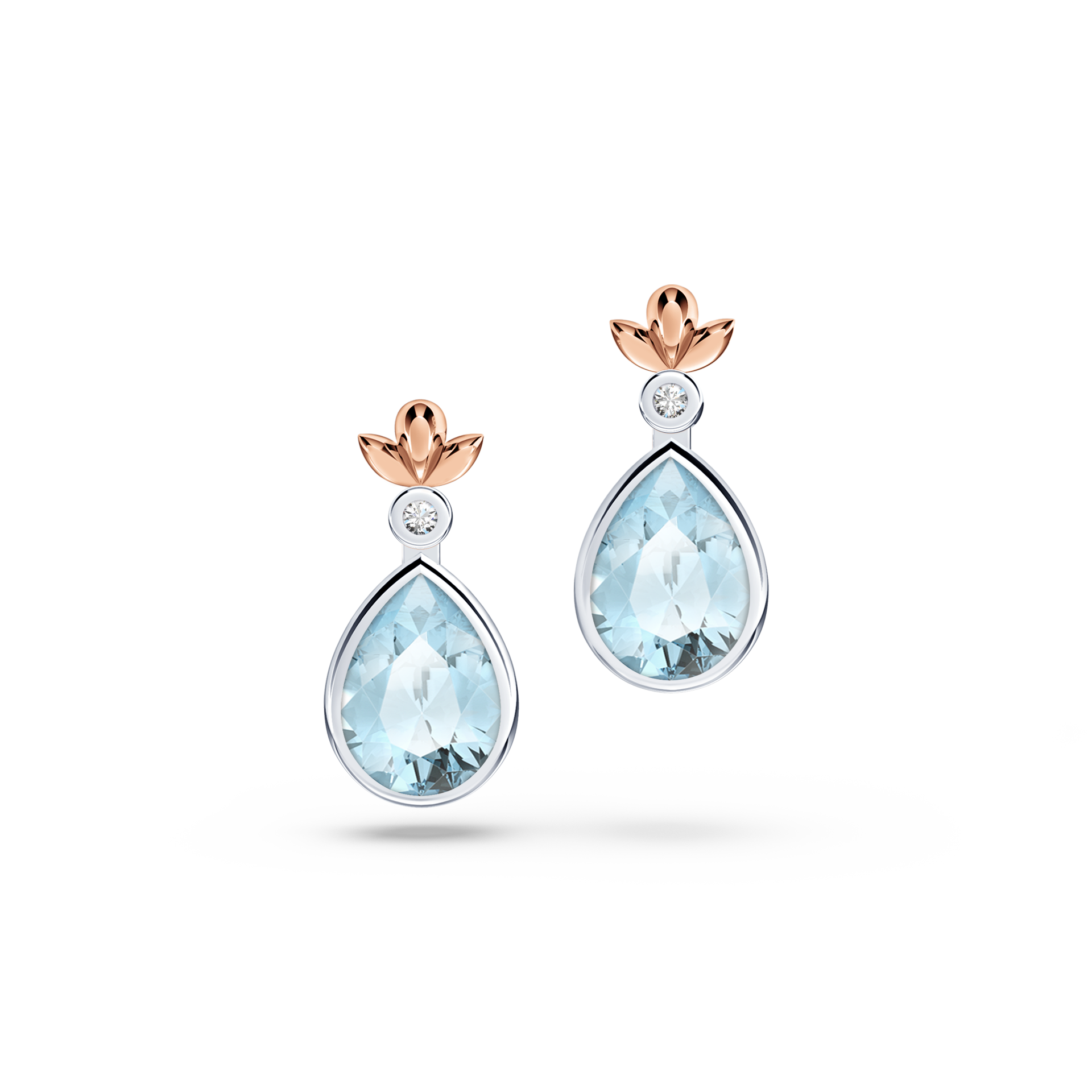 My First Angel Aquamarine and Diamond Earrings