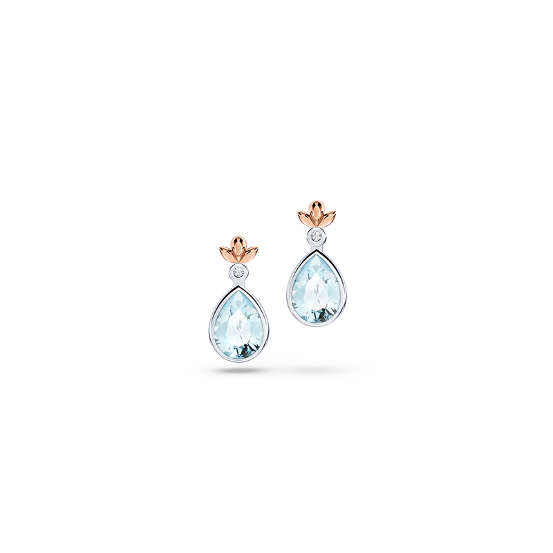 My First Angel Aquamarine and Diamond Earrings
