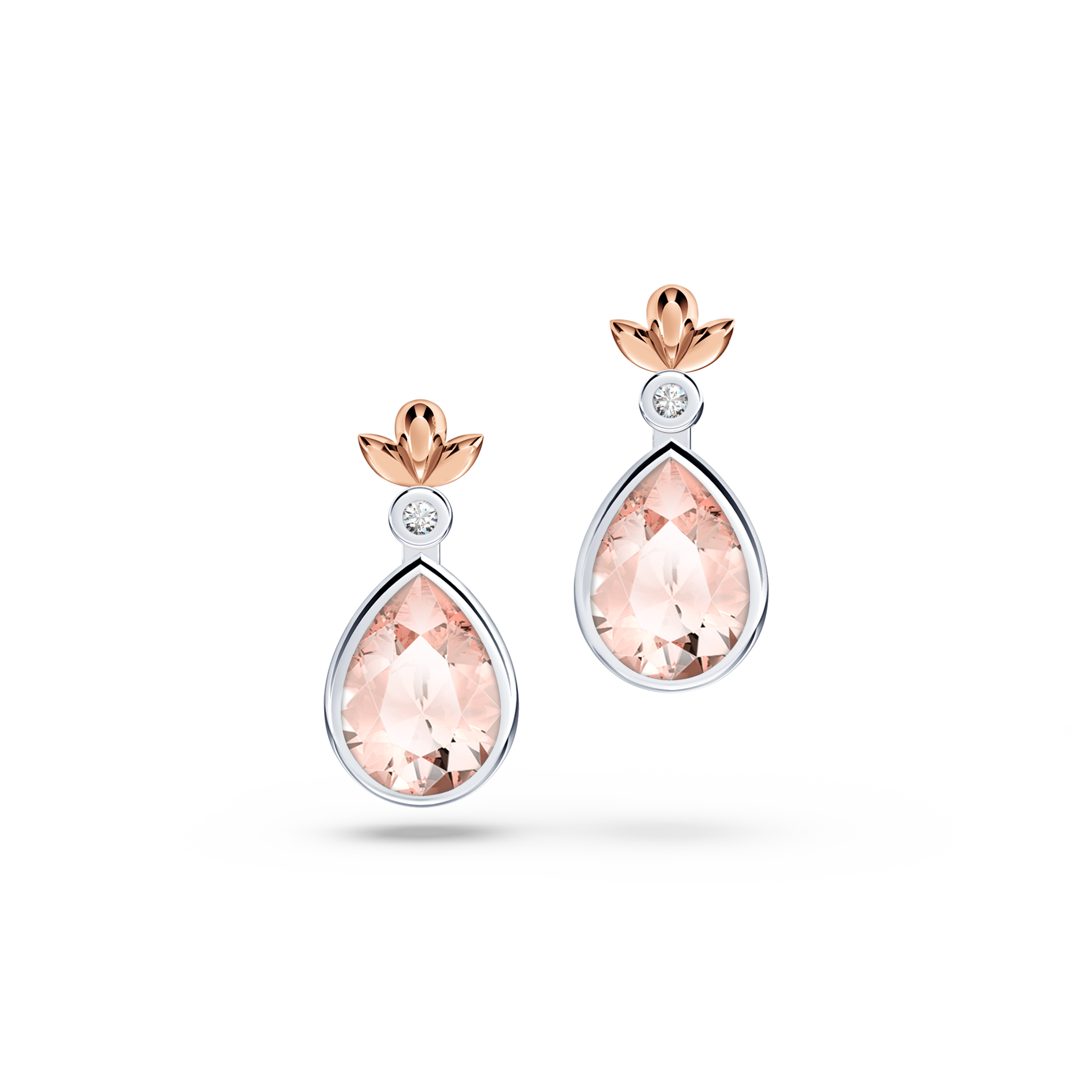 My First Angel Morganite and Diamond Earrings