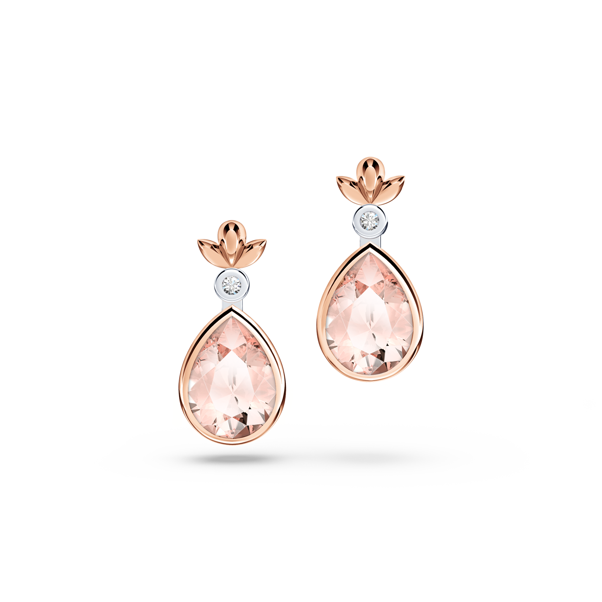 My First Angel Morganite and Diamond Earrings