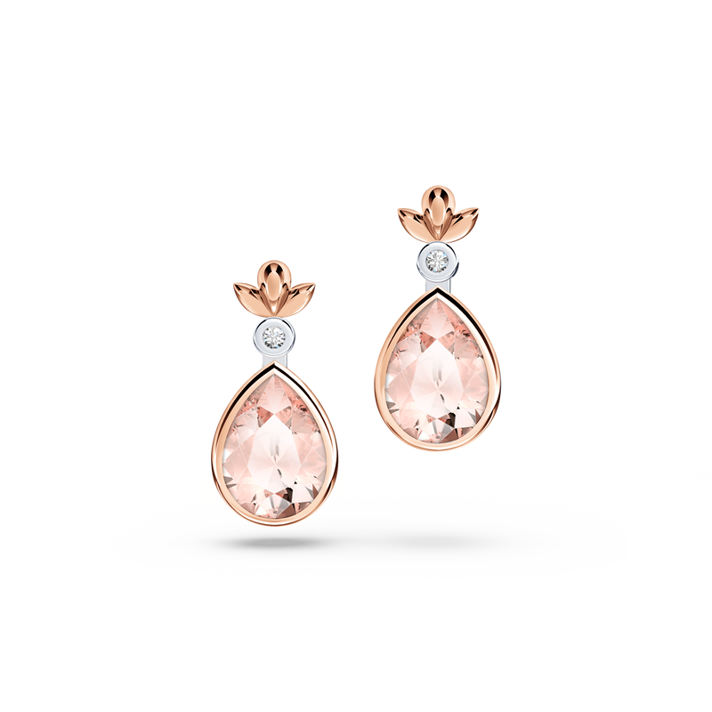 My First Angel Morganite and Diamond Earrings
