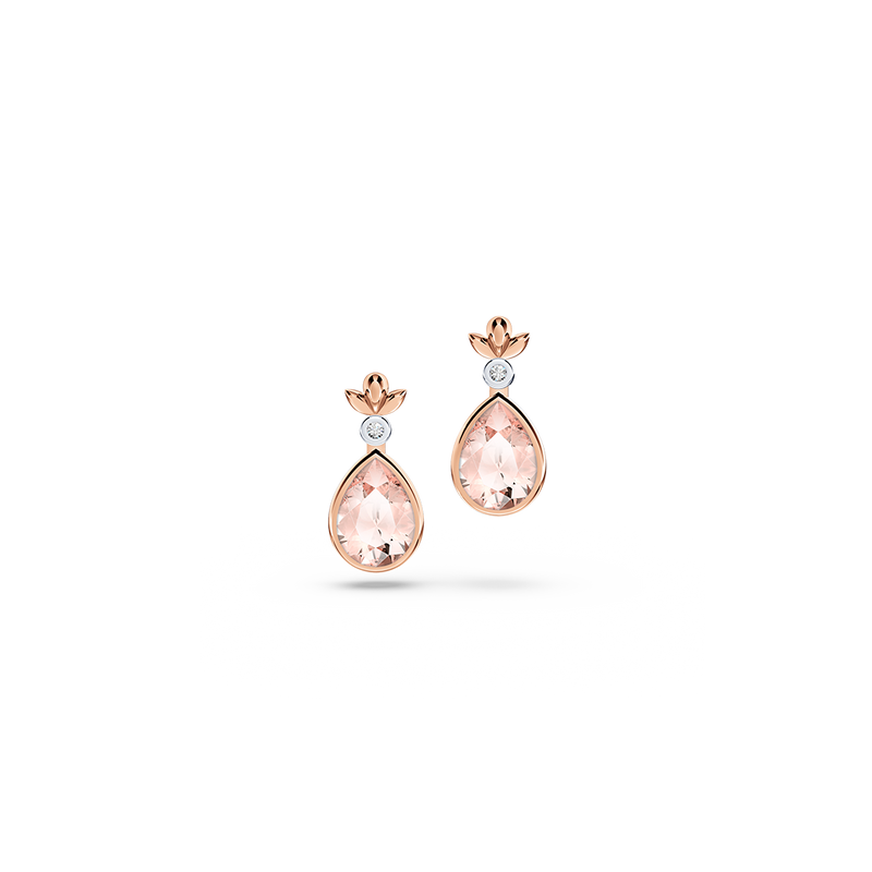 My First Angel Morganite and Diamond Earrings