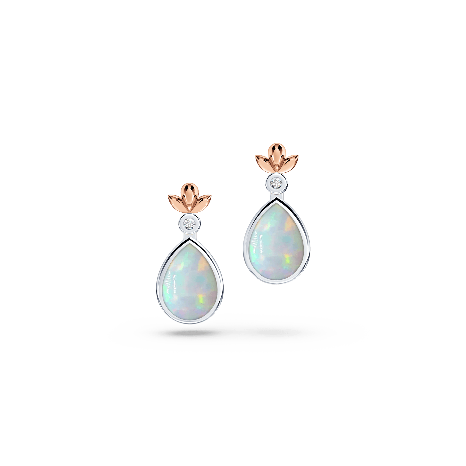 My First Angel Opal and Diamond Earrings